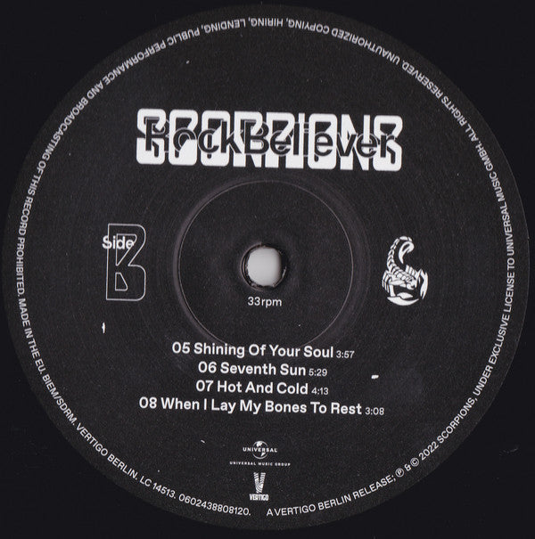 Scorpions : Rock Believer (2xLP, Album, 180 + 7", Single, Cle + Dlx, Ltd)