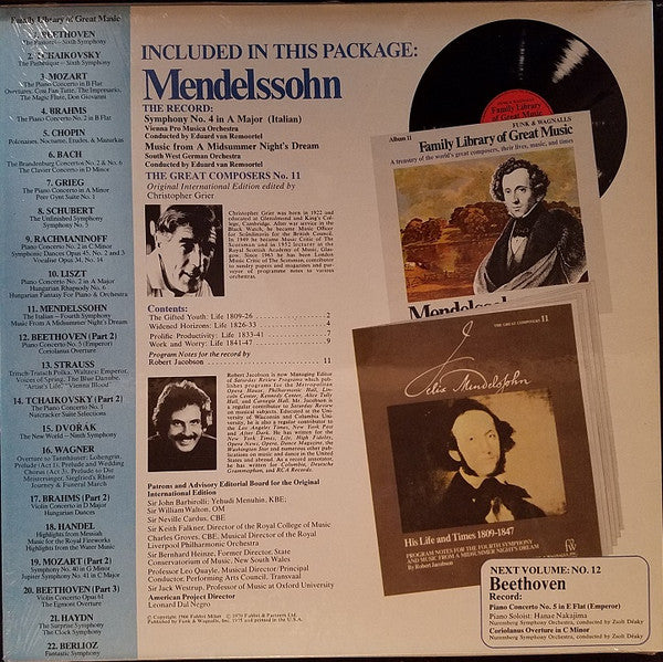 Felix Mendelssohn-Bartholdy - The Italian - Fourth Symphony / Music From A Midsummer Night's Dream (LP) (M) - Endless Media