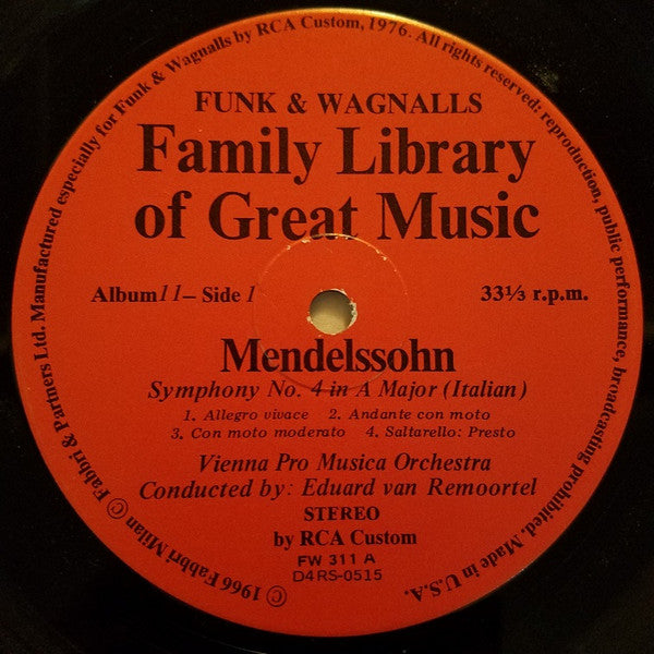 Felix Mendelssohn-Bartholdy - The Italian - Fourth Symphony / Music From A Midsummer Night's Dream (LP) (M) - Endless Media