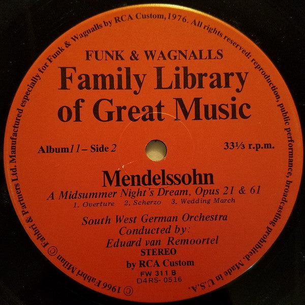 Felix Mendelssohn-Bartholdy - The Italian - Fourth Symphony / Music From A Midsummer Night's Dream (LP) (M) - Endless Media