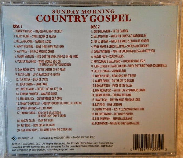 Various : Sunday Morning Country Gospel (2xCD, Comp)