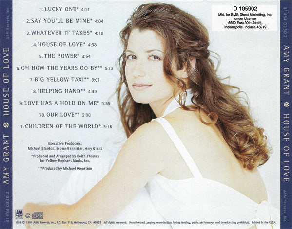 Amy Grant : House Of Love (CD, Album, Club, RE, BMG)