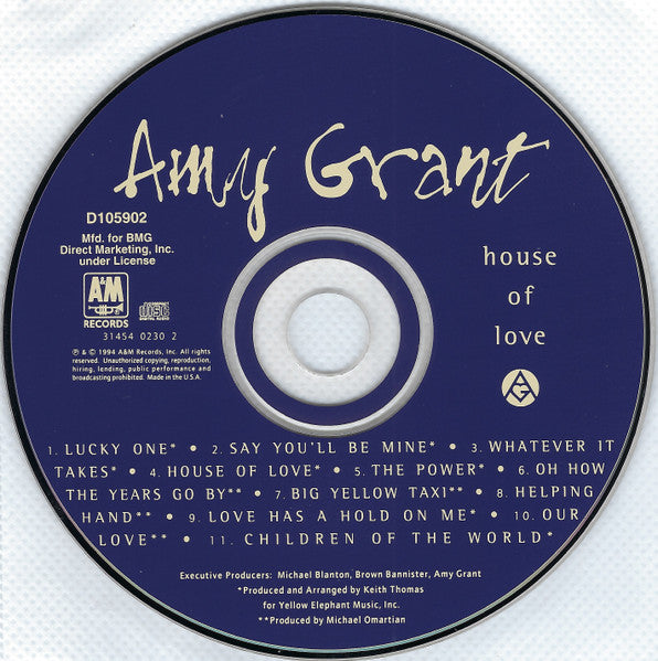 Amy Grant : House Of Love (CD, Album, Club, RE, BMG)