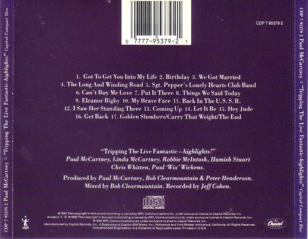 Paul McCartney : Tripping The Live Fantastic Highlights! (CD, Album)