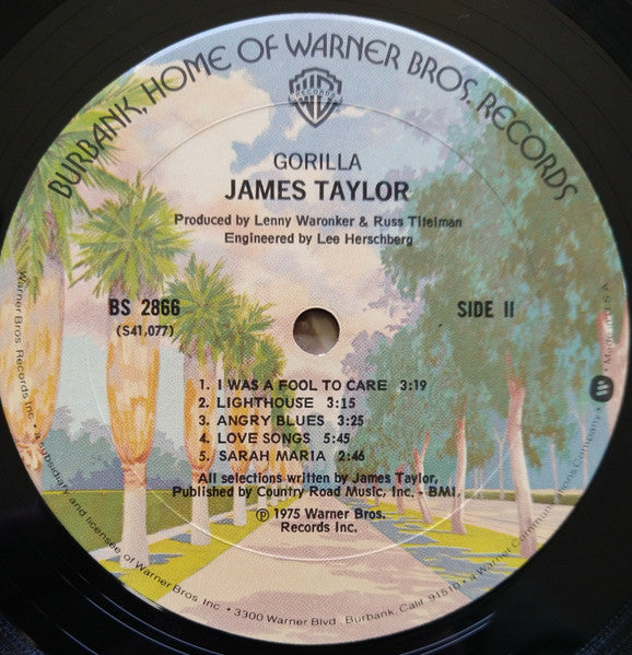 James Taylor (2) : Gorilla (LP, Album, Mon)