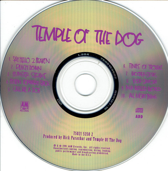 Temple Of The Dog : Temple Of The Dog (CD, Album)