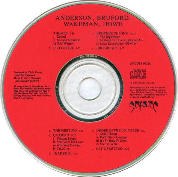 Anderson Bruford Wakeman Howe : Anderson Bruford Wakeman Howe (CD, Album)