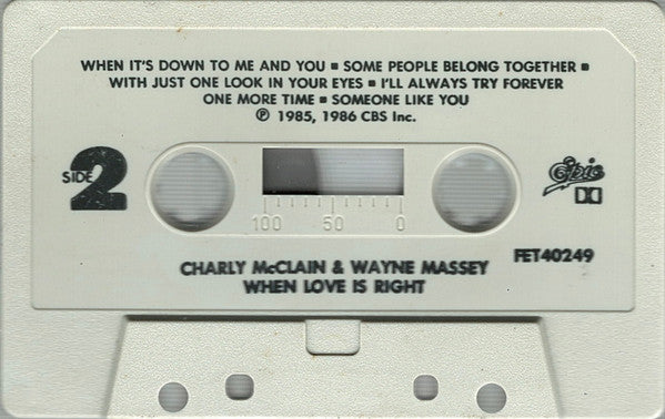 Charly McClain & Wayne Massey : When Love Is Right (Cass, Album)