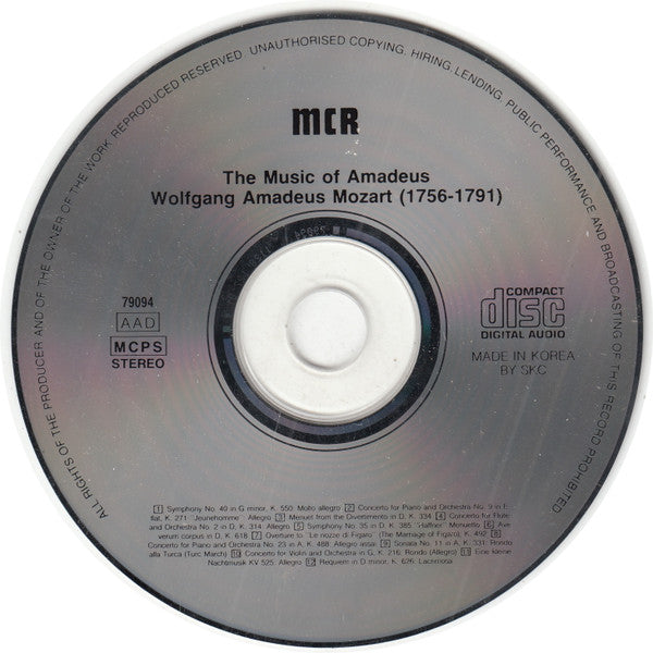 Wolfgang Amadeus Mozart - The Music Of Amadeus (CD) (VG+) - Endless Media