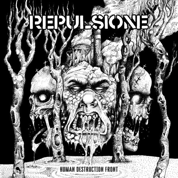 Repulsione : Human Destruction Front (LP, Album, Whi)