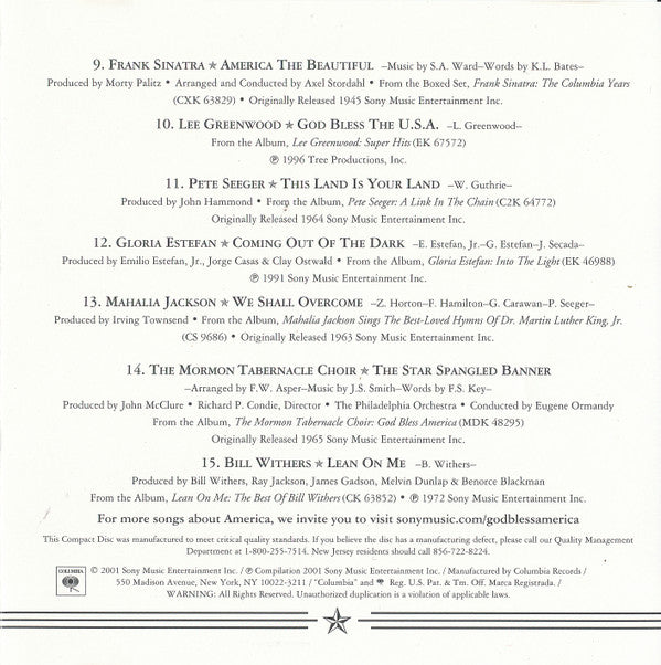 Various : God Bless America (CD, Comp)