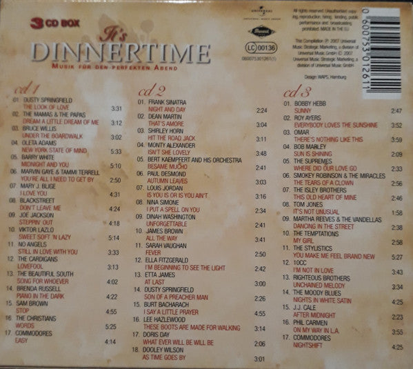 Various : It's Dinnertime - Musik Für Den Perfekten Abend (3xCD, Comp, Box)
