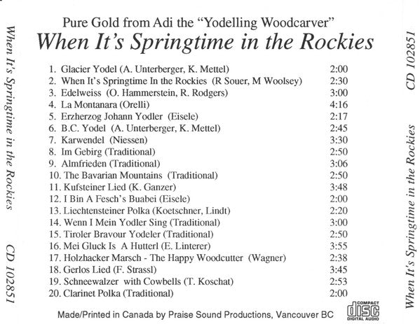 Adi Unterberger : When It's Springtime In The Rockies (CD, Album)