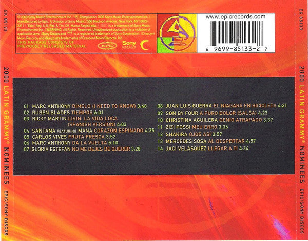 Various : 2000 Latin Grammy Nominees (CD, Comp)