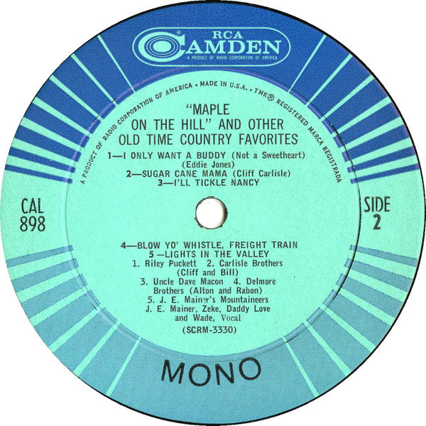 Various : Maple On The Hill (And Other Old Time Country Favorites) (LP, Comp, Mono, Lab)