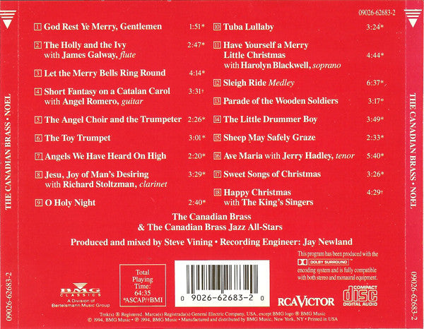 The Canadian Brass With James Galway, Richard Stoltzman, Jerry Hadley, Harolyn Blackwell, Angel Romero , The King's Singers - Noël (CD) (VG) - Endless Media