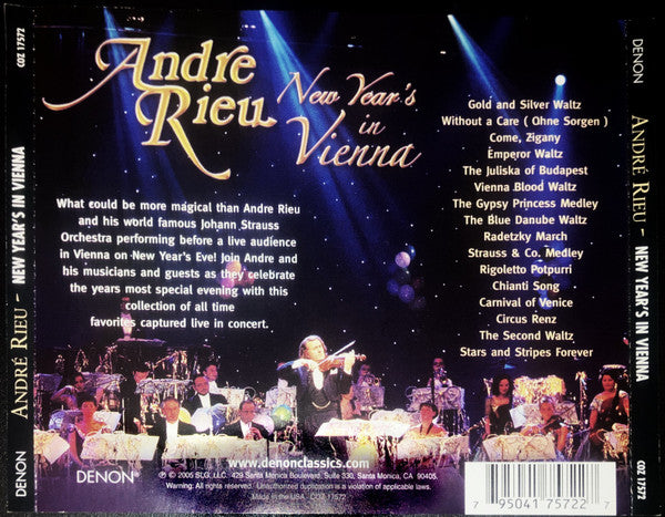 André Rieu : New Year's In Vienna (CD, Album)