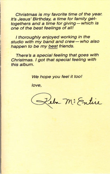 Reba McEntire : Merry Christmas To You (Cass, Album)
