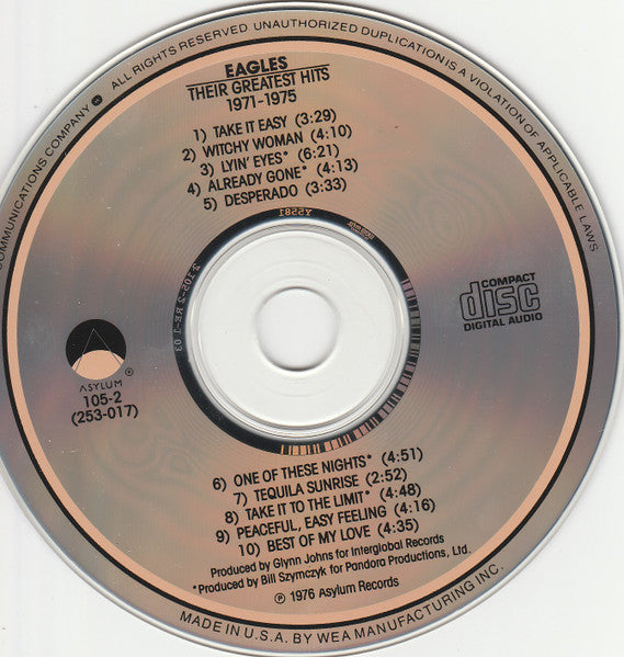Eagles : Their Greatest Hits 1971-1975 (CD, Album, Comp, RE)