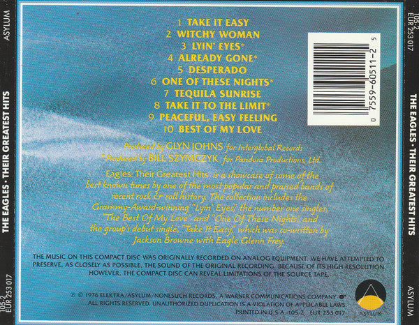 Eagles : Their Greatest Hits 1971-1975 (CD, Album, Comp, RE)