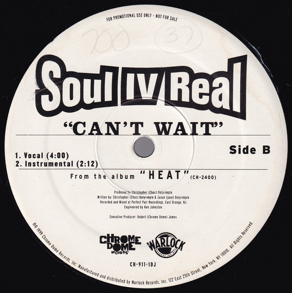 Soul For Real : Can't Wait Remix (12", Promo)