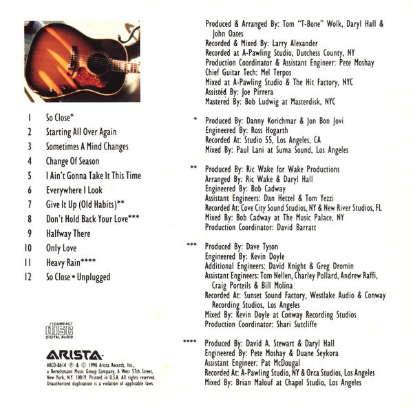 Daryl Hall & John Oates : Change Of Season (CD, Album)