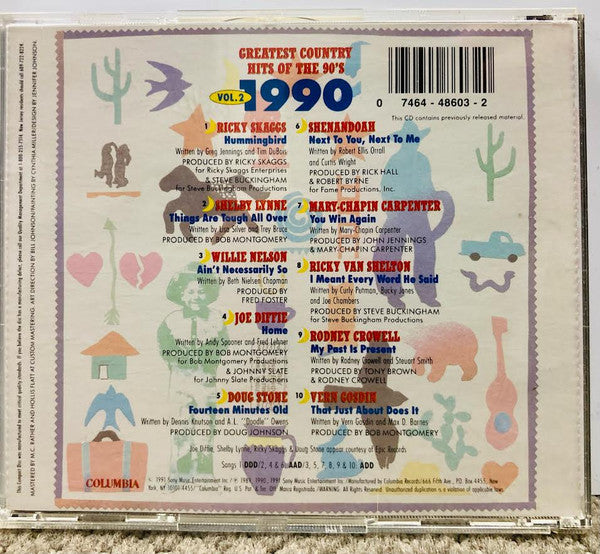 Various - Greatest Country Hits Of The 90's, 1990, Vol. 2 (CD) (VG) - Endless Media