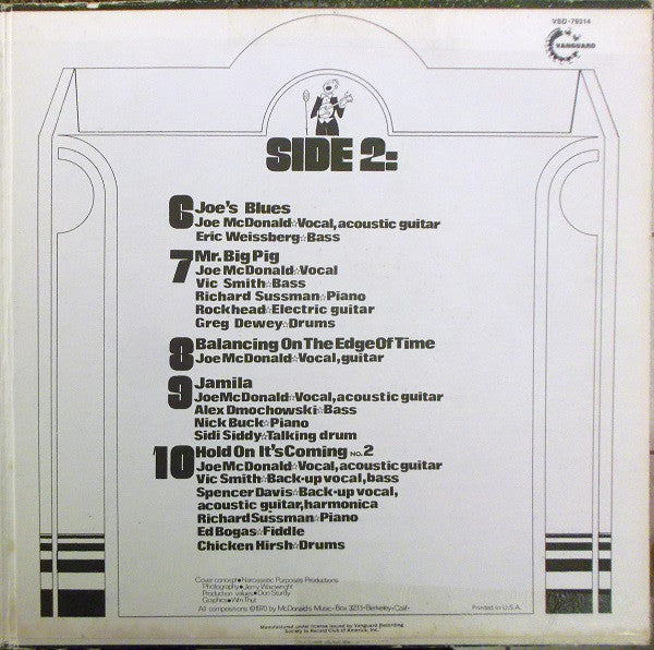 Country Joe McDonald : Hold On, It's Coming (LP, Album, Club, Pre)