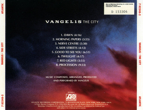 Vangelis : The City (CD, Album, Club, BMG)