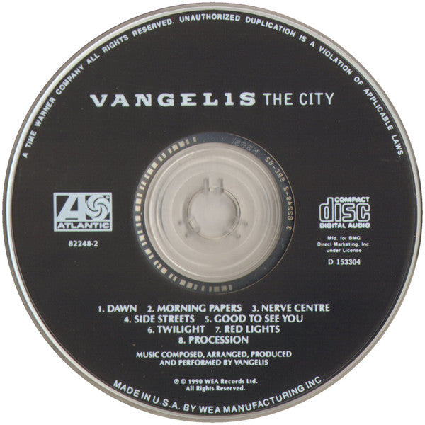 Vangelis : The City (CD, Album, Club, BMG)