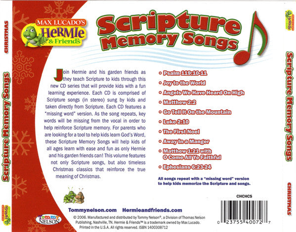 Max Lucado's Hermie & Friends : Scripture Memory Songs (Christmas) (CD, Album)