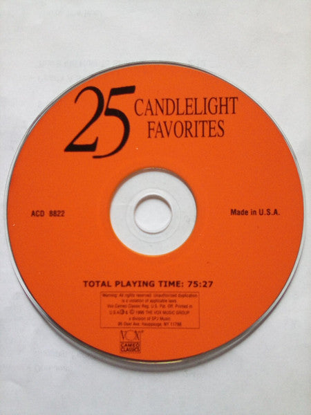 Various : 25 Candlelight Favorites (CD, Comp, RE)