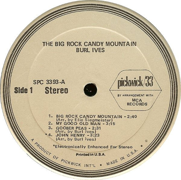 Burl Ives : The Big Rock Candy Mountain (LP, Comp)