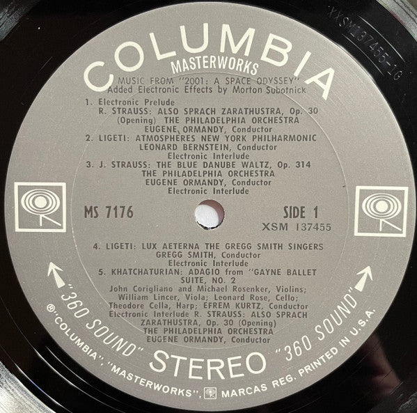 Eugene Ormandy / The Philadelphia Orchestra / Leonard Bernstein / New York Philharmonic / Werner Janssen / Wiener Volksopernorchester : Selections From "2001: A Space Odyssey" / Suite From "Aniara" (LP, Comp)