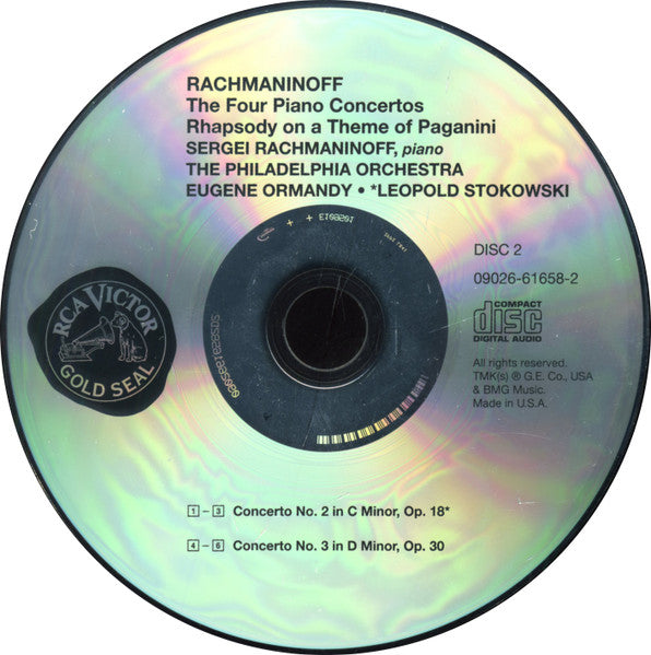 Sergei Vasilyevich Rachmaninoff, The Philadelphia Orchestra • Eugene Ormandy • Leopold Stokowski : Rachmaninoff Plays Rachmaninoff (The 4 Piano Concertos, Rhapsody On A Theme of Paganini) (2xCD, Comp, Mono, RE, RM)
