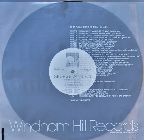 George Winston : Winter Into Spring (LP, Album, RE, RM, Hal)