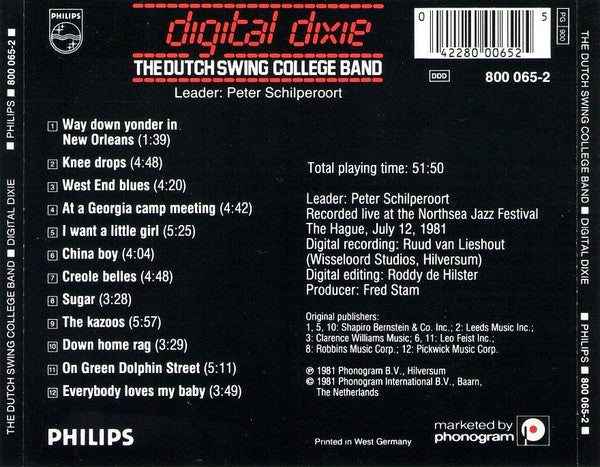 The Dutch Swing College Band : Digital Dixie (CD, Album, Red)
