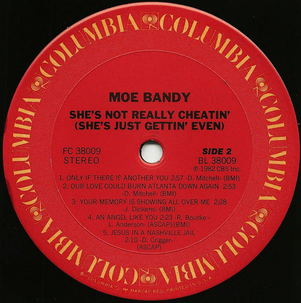 Moe Bandy - She's Not Really Cheatin' (She's Just Gettin' Even) (LP) (VG+) - Endless Media