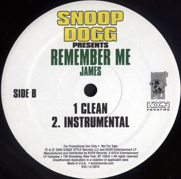 Snoop Dogg Presents D.P.G. - Real Soon / Remember Me (12") (VG) - Endless Media