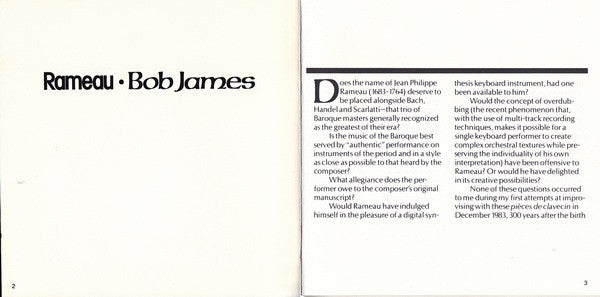 Bob James : Rameau (CD, Album, RE)