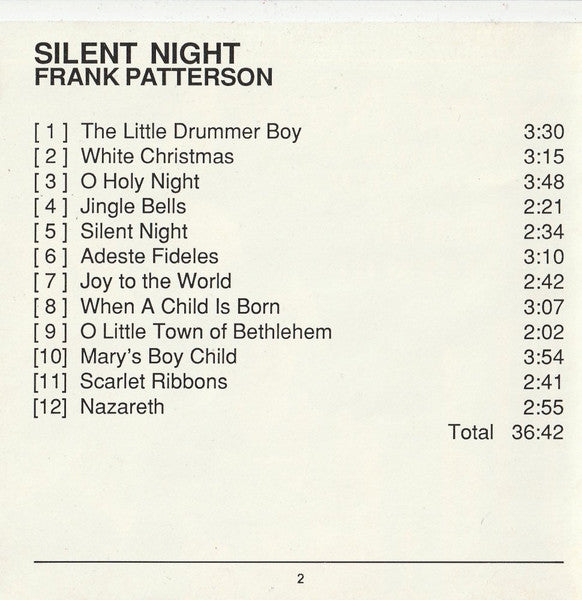 Frank Patterson : Silent Night (Christmas Favorites With) (CD, Album, RE)