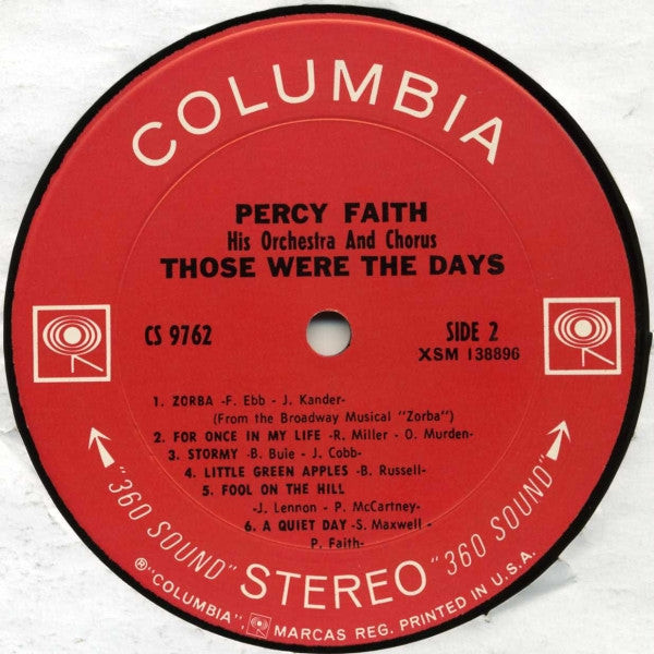 Percy Faith And His Orchestra And Chorus : Those Were The Days (LP, Album)