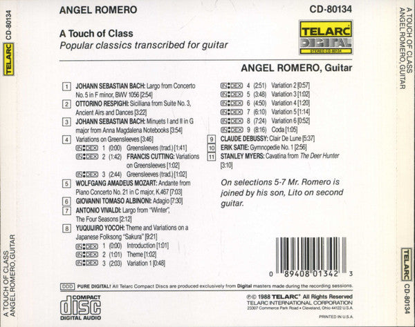 Angel Romero (2) : A Touch Of Class (CD, Album)