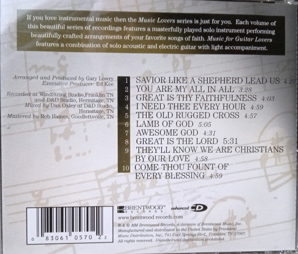 Gary Lowry : Music For Guitar Lovers (CD, Album)