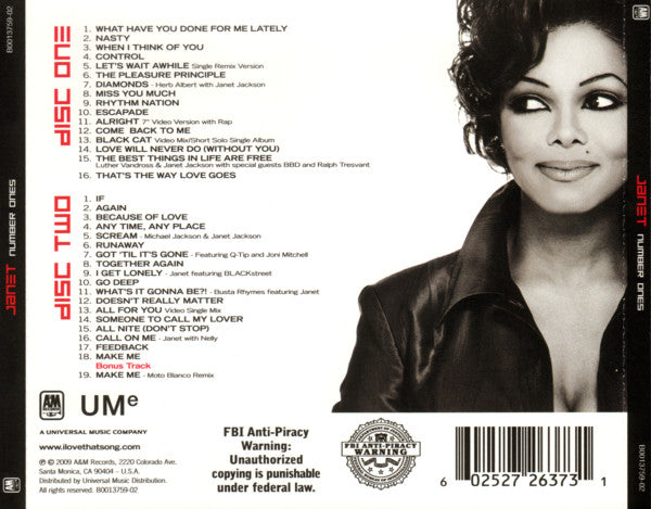 Janet Jackson : Number Ones (2xCD, Comp, Tar)