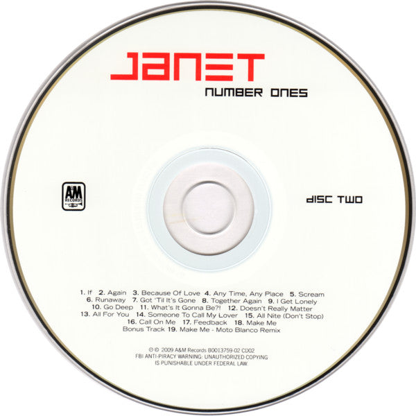 Janet Jackson : Number Ones (2xCD, Comp, Tar)