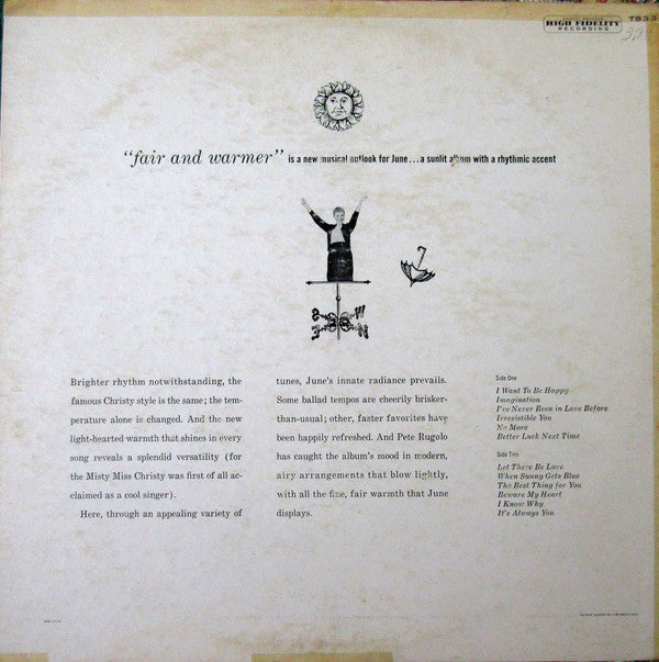 June Christy - Fair And Warmer! (LP) (G+) - Endless Media