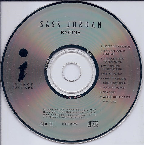 Sass Jordan : Racine (CD, Album)