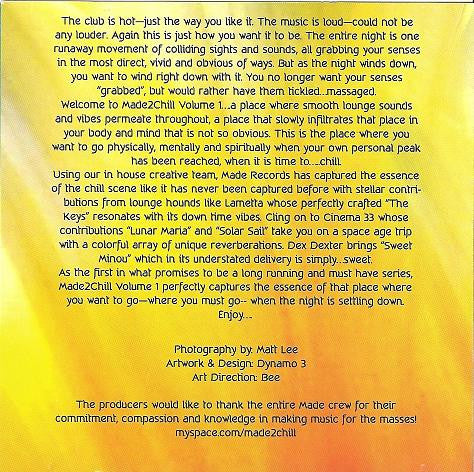 Various : Made2Chill 1 (CD, Comp)