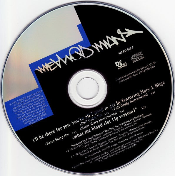 Method Man : I'll Be There For You / You're All I Need To Get By (CD, Maxi)